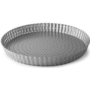 Lacor - 68781 - Bakvorm rond, taartvorm, gekrulde taartvorm, geperforeerd, koolstofstaal, PFOA-vrij, ovenbestendig, vriesbestendig, 20 cm