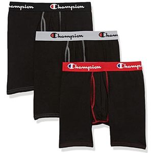 Champion Heren Katoen Stretch Total Support Pouch Boxer Brief 3 Pack, Zwart, XL