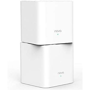 Tenda Nova MW3 2x echte dual-band mesh WLAN (tot 200 m² WLAN, AC1200, 4x LAN-poortent, QoS) vervangt routers, powerlines & repeaters, set van 2, wit