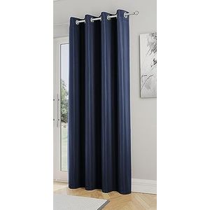 Enhanced Living Nightfall Plain Supersoft Navy Thermische Blockout Enkele Oogje Deurgordijn - 66 x 84 inch (168 x 214 cm) - Energiebesparend en ruisonderdrukkend deurgordijn voor woonkamer en