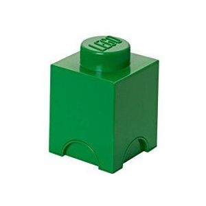 LEGO Opbergsteen, 1 nop, stapelbare opbergdoos, 1,2 l, groen (donkergroen)