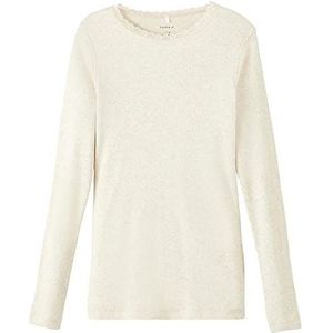 NAME IT Nkfkab Ls Slim Top Noos T-shirt voor meisjes, Peyote Melange, 116 cm