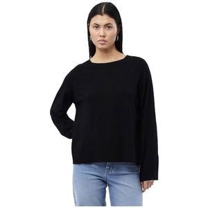 PIECES Dames Pcsia Ls Knit Noos Bc gebreide trui, zwart, XL