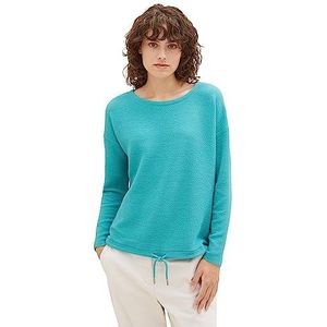 TOM KLEERMAKER damessweatshirt met structuur & trekkoord