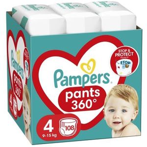 Pampers Pants luiers, maat 4 (9-15 kg), 108 stuks, stop & protect-zak tegen lekkage aan de achterkant