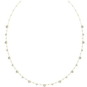 Swarovski Imber lange ketting, Ronde slijpvorm, Wit, Goudkleurige toplaag