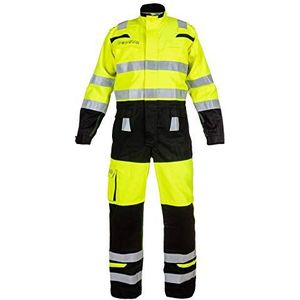 Hydrowear 043613YB Mura Coverall met 2 borstzakken, Multi CVC, 80% katoen/19% Polyester/1% antistatisch, 52 maten, Hi-Vis geel/zwart