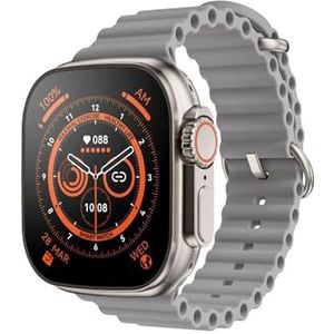 PRENDELUZ Zilveren smartwatch, uniseks, multifunctioneel, draadloos opladen