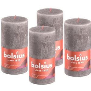 Bolsius - Rustieke Kaars - 4 Stuks - Taupe - 13cm