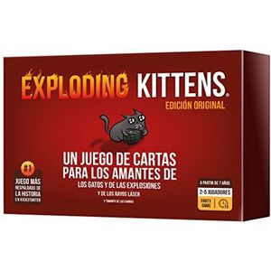 Exploding Kittens Exploding Kittens kaartspel voor kattenliefhebbers en explosies, vanaf 7 jaar, voor 2 tot 5 spelers, 15 minuten per spel, Spaans