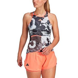 adidas Dames Club Tennis Graphic Tank Top, white/black/coral fusion, S