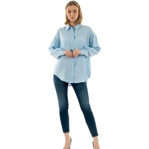 Only Onliris L/S Modal Shirt Wvn Damesblouses, Blauw, XL