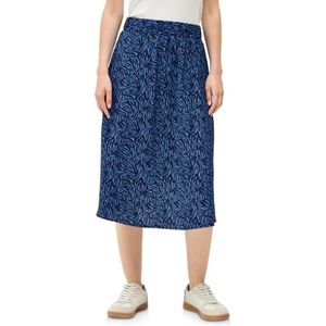 Cecil - Gedessineerde Rok - Blauw - Stretch Tailleband