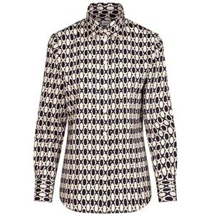 Seidensticker Hemdblouse voor dames, modieuze blouse, regular fit, hemdblousekraag, lange mouwen, 100% katoen, Donkerblauw, 40