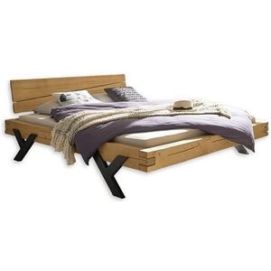 Stella Trading WORB Modern massief houten bed 180x200 - comfortabel & hoogwaardig balkenbed van massief sparrenhout - 202 x 85 x 230 cm (B x H x D)