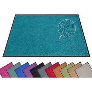 HANSE Home Wash & Clean Deurmat voor binnen en buiten, 60 x 90 cm, vuilvangmat, deurmat, wasbaar en weerbestendig, antislip, voor entree en buiten, petrol