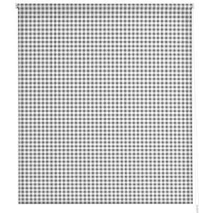 Estoralis Rolgordijn transparant, digitale print, keuken Vichy-2 grijs, 130 x 175 cm (B x H)