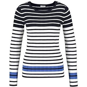 Gerry Weber dames trui, blauw/ecru/wit ring, 46