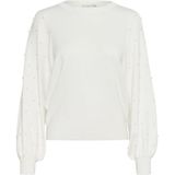 KAFFE Damestrui met lange mouwen, beaded ronde hals, regular fit, krijt., M