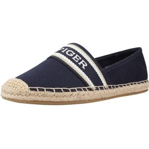 Tommy Hilfiger Dames Mono Webbing Platte Espadrille, Space Blue, 36 UK, Ruimte Blauw, 36 EU