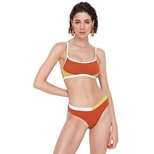 Trendyol Dames bralette gebreide bikinitop, Bruin, 95