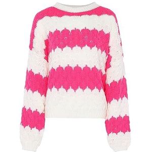 Ebeeza Dames trendy vintage pullover WOLLWIT PINK M/L, wolwit roze, M