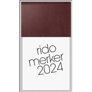 rido/idé Dagkalender model Merker 2024 1 pagina = 1 dag bladgrootte 10,8 x 20,1 cm donkerrood