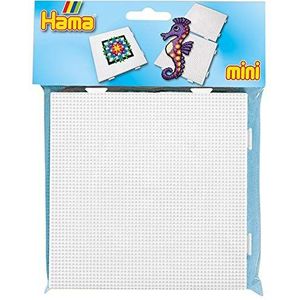 Hama Perlen 5201 Penplaten Set van 2 groot vierkant voor mini strijkkralen met een diameter van 2,5 mm in wit, creatief knutselplezier voor groot en klein