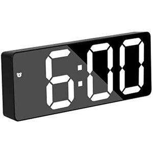 Alarm TSV Klok Spiegel LED Display Digitale Klok met Temperatuur, Snooze, Verstelbare Kalender, USB-poort Nachtlampje