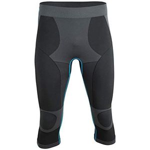 Heren Base Layer Seamless functioneel ondergoed, sport- en skiondergoed, 3/4 functionele broek, korte of korte mouwen shirt, grijstinten - 3/4 broek, S/M