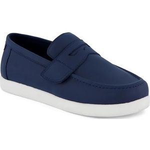 TOMS Oliver Loafer Flat voor jongens, Navy Nubuck Pu, 13
