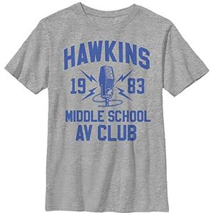 Stranger Things Hawkins Av Club T-shirt met korte mouwen voor jongens, Heather Grey, S