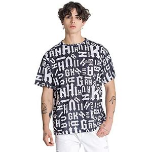 Gianni Kavanagh Black Hype Printed Tee T-shirt voor heren, Zwart, S