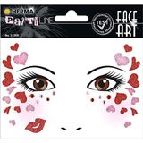 HERMA 15309 Face Art Sticker - Love, dermatologisch getest, verwijderbare gezichtsstickers, tijdelijke tatoeages, glittergezichtsverf voor carnaval, Halloween, kinderen en volwassenen, kleurrijk