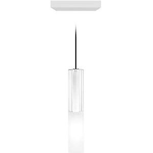Homemania Jazz Hanglamp, wit, zwart, glas, 6,5 x 6,5 x 35 cm, 1 x LED, 4 W, 251 lm, 3000 K, 220-240 V