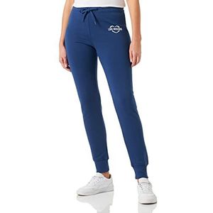 Love Moschino Slim Fit Jogger met Heart Holografische Print Casual Broek Dames, Blauw, 34 NL