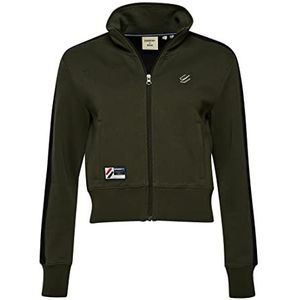 Superdry Code Track Jacket Cardigan Sweater voor dames, groen (dark moss), XXS