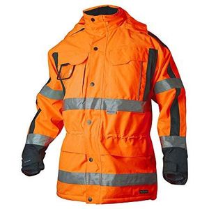 Top Swede 6317-22-07 Model 6317 Wind- en waterdichte parka jas, oranje/marine, maat XL