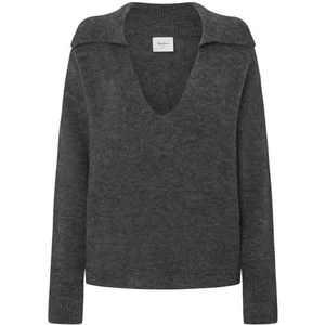 Pepe Jeans Dames Irma Polo, Knitwear, Grijs, L, Grijs (Donkergrijs Marl), L