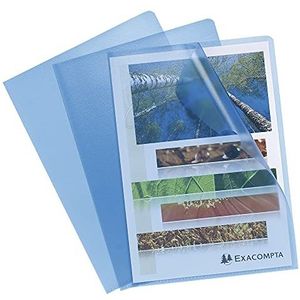 Exacompta 58522E brochurehoezen, polypropyleen, generfd, 12/100e, voor A4-documenten, blauw, 100 stuks