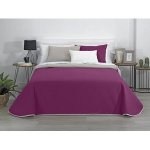 Estoralis AVA | Overgangssprei van zachte microvezel | licht en omkeerbaar dekbed | beige/fuchsia | voor bedden met 140/150/160 cm breedte (250 x 270 cm breedte x hoogte)