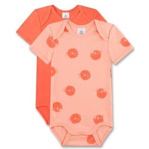 Sanetta Body korte mouwen (dubbelpak) oranje | Hoogwaardige en duurzame body voor meisjes van biologisch katoen. Inhoud: set van 2 babybody, oranje, 92