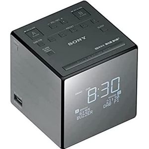 Sony XDRC1DBP Horlogeradio, DAB/DAB+, Digitale Radio-Ontvangst, Grote Klok met Helderheidsregeling, USB, Grijs