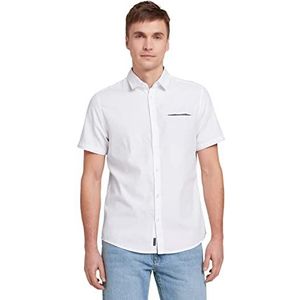 TOM TAILOR Uomini Shirt met korte mouwen en structuur 1029807, 20000 - White, XXL