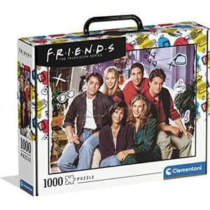 Clementoni Friends 39681 in Suitcase-puzzel, 1000 stukjes voor volwassenen en kinderen vanaf 10 jaar, behendigheidsspel voor het hele gezin, meerkleurig, medium