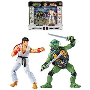 Bandai - Officiële actiefiguren 15 cm Teenage Mutant Ninja Turtles x Street Fighter - Leo vs Ryu - P81251