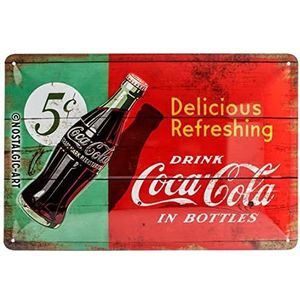 Nostalgic-Art Retro Tin Sign – Coca-Cola – Delicious Refreshing – Gift idea for Coke fans, Metal Plaque, 20 x 30 cm