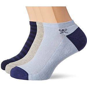 Hackett London Solid Strip Tl sokken voor heren, Grijs/Blauw, Large