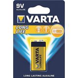 Varta 6LP3146 Longlife 9V Block batterij 6LR61 (verpakt per stuk) Alkaline E-Block Batterijenideaal voor brandmelder rookmelder stemapparaat