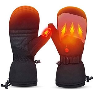 Verwarmde skihandschoenen heren dames kinderen elektrische oplaadbare batterijhandschoenen voor de winter skiën schaatsen sneeuw kamperen wandelen artritis verwarmde handschoenen 7,4 V 2200 mAh L